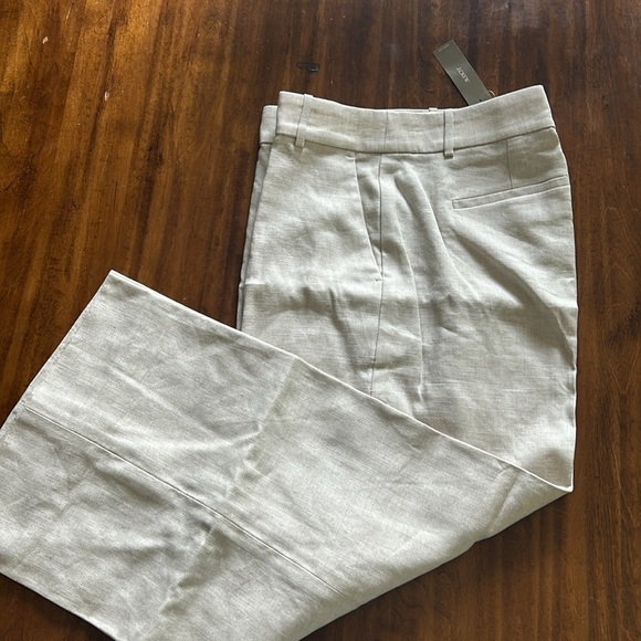 J Crew Petite Sydney pant in stretch linen blend BO806 P8 Ivory - Picture 4 of 7